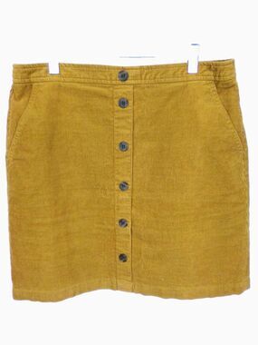 J Crew Factory Women's Button Front Corduroy Preppy Y2K  Mini Skirt Size 10